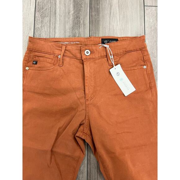 Adriano Goldschmied Farrah Ankle High Rise Skinny Jeans in Clay Orange Size 29 - Picture 2 of 2